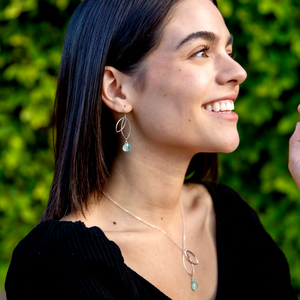 Ella Petal Earrings with Gemstones