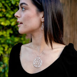 Silver Extra Large Teardrop Cactus Necklace