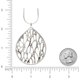 Silver Extra Large Teardrop Cactus Necklace