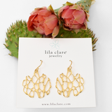 Gold Vermeil Medium Organic Circle Cactus Earrings