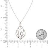 Medium Silver Pointed Teardrop Cactus Necklace