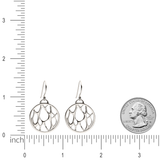 Medium Silver Framed Circle Cactus Earrings
