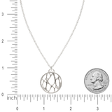 Medium Silver Framed Circle Cactus Necklace