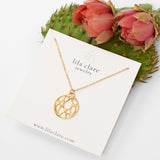 Gold Vermeil Medium Framed Circle Cactus Necklace