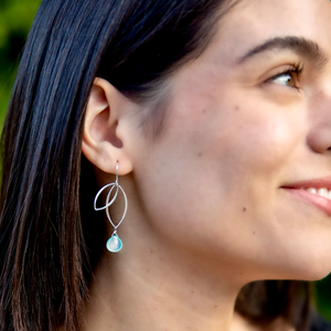 Ella Petal Earrings with Gemstones