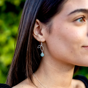 Ella Mini Sprout Earrings with Gemstones