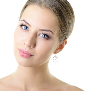 Cynthia Medium Gold & Silver Two Circle Cluster Earrings