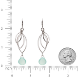 Ella Silver Large Leaf Fringe Earrings with Gemstones