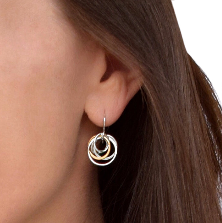 Cynthia Small Silver & Gold Nest Circle Earrings