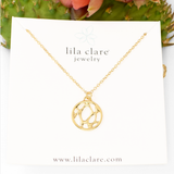 Gold Vermeil Small Framed Circle Cactus Necklace