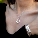 Medium Silver Teardrop Cactus Necklace