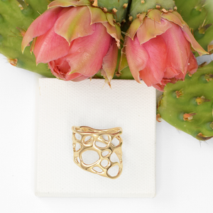 gold Southwestern freeform ring